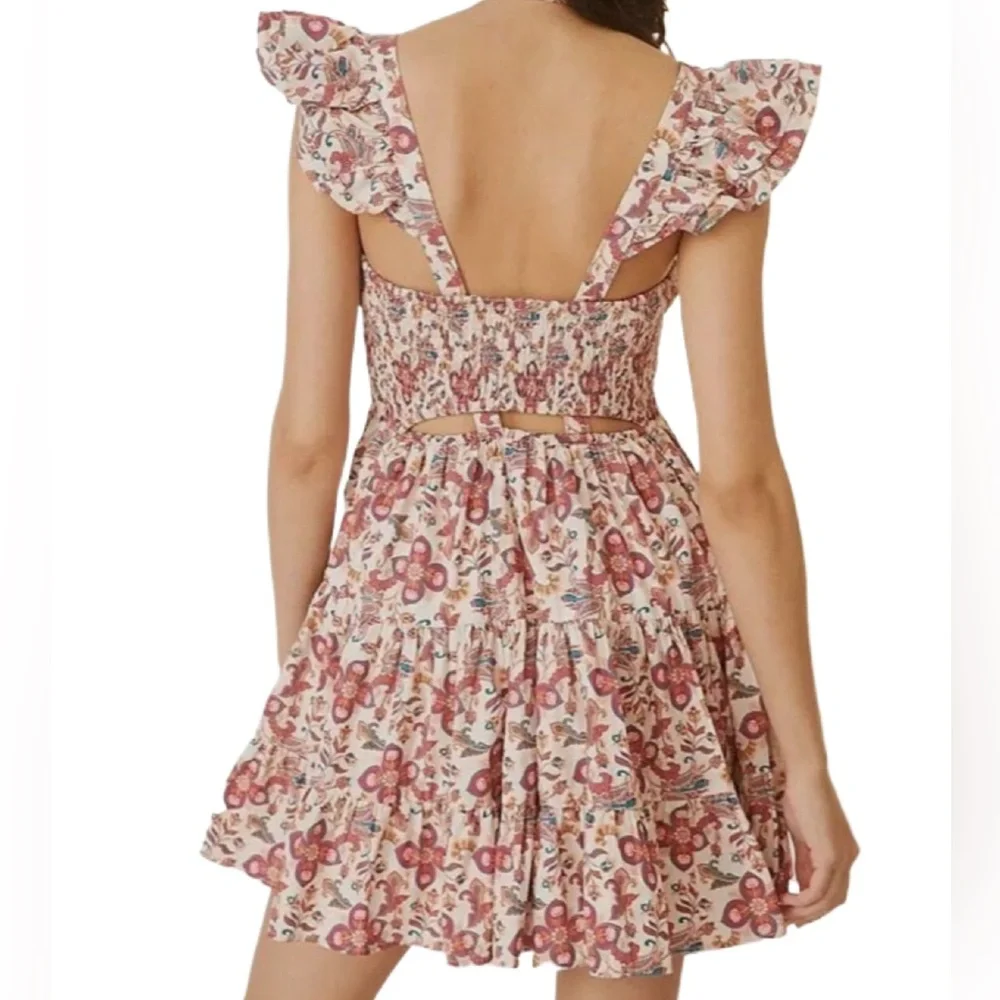 Anthropologie FOREVER THAT GIRL Floral Sweetheart -Bohemian Mini Dress/Size: XXS - Picture 11 of 12